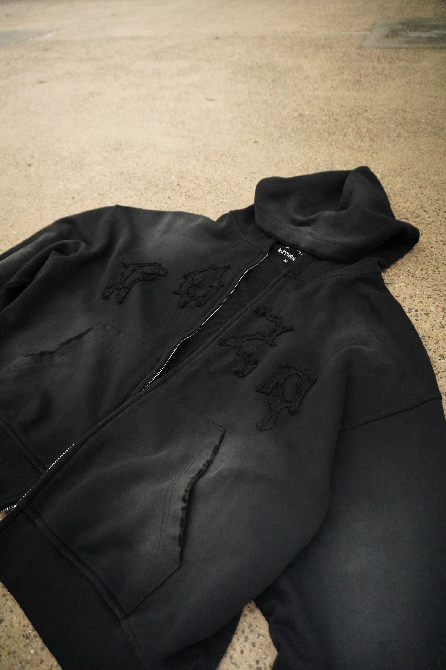 Doza Distressed Acid Wash Zip-Up